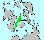 Übersicht Cebu umgeben von den Inseln der Visayas Philippinen