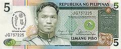 Banknote 5 Philippinische Peso