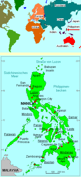 Cebu Philippinen geografische Lage